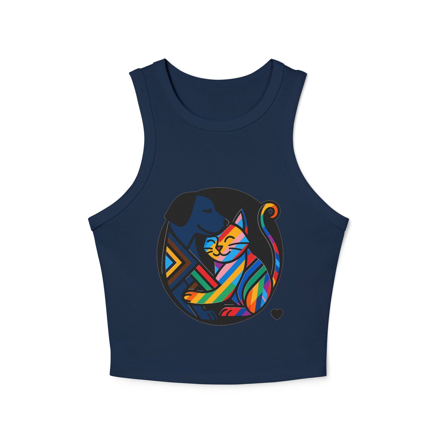 Pride tank top Colorful Animal Love Women's Racer Tank Top - Cute Cat and Dog Design