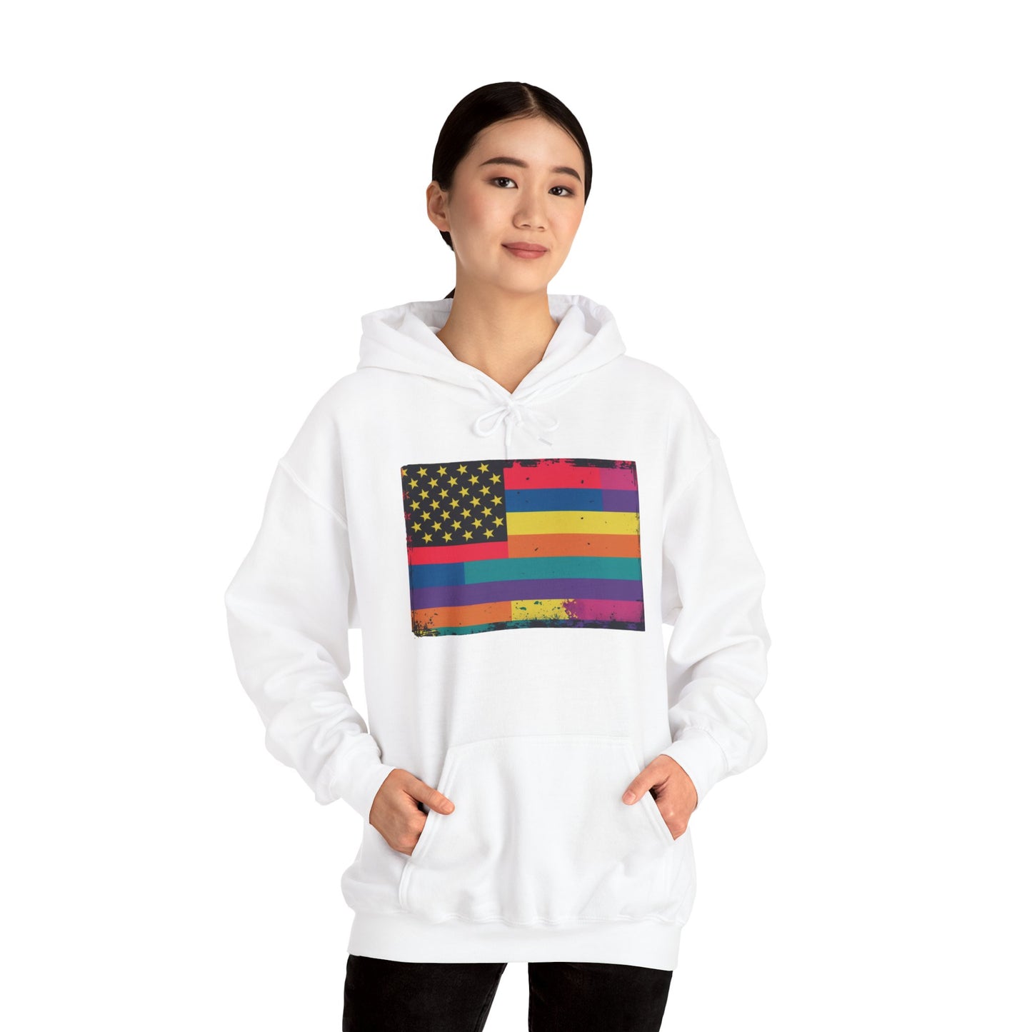 pride hoodie Pride & Patriotism Hoodie | Unisex Heavy Blend™ Sweatshirt