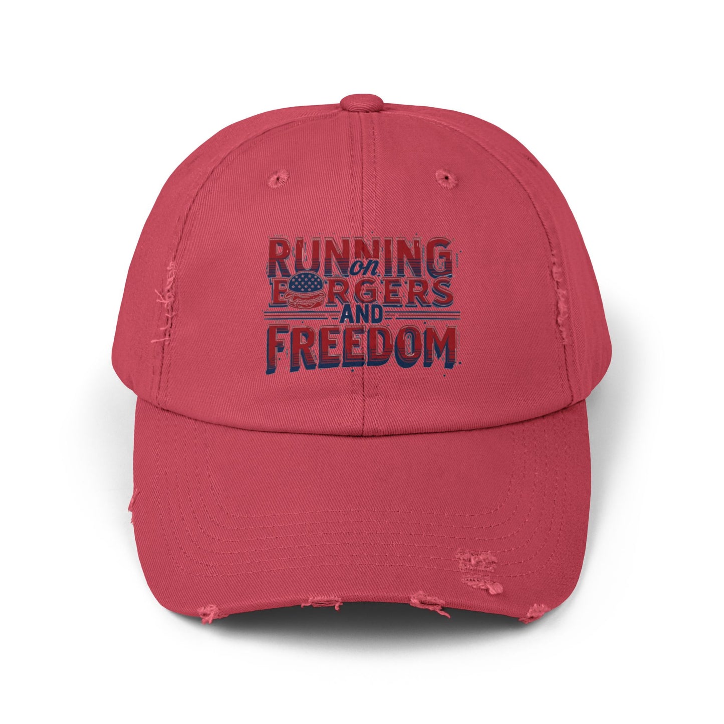 Unisex Distressed Cap - Running for Freedom Vintage Style Hat