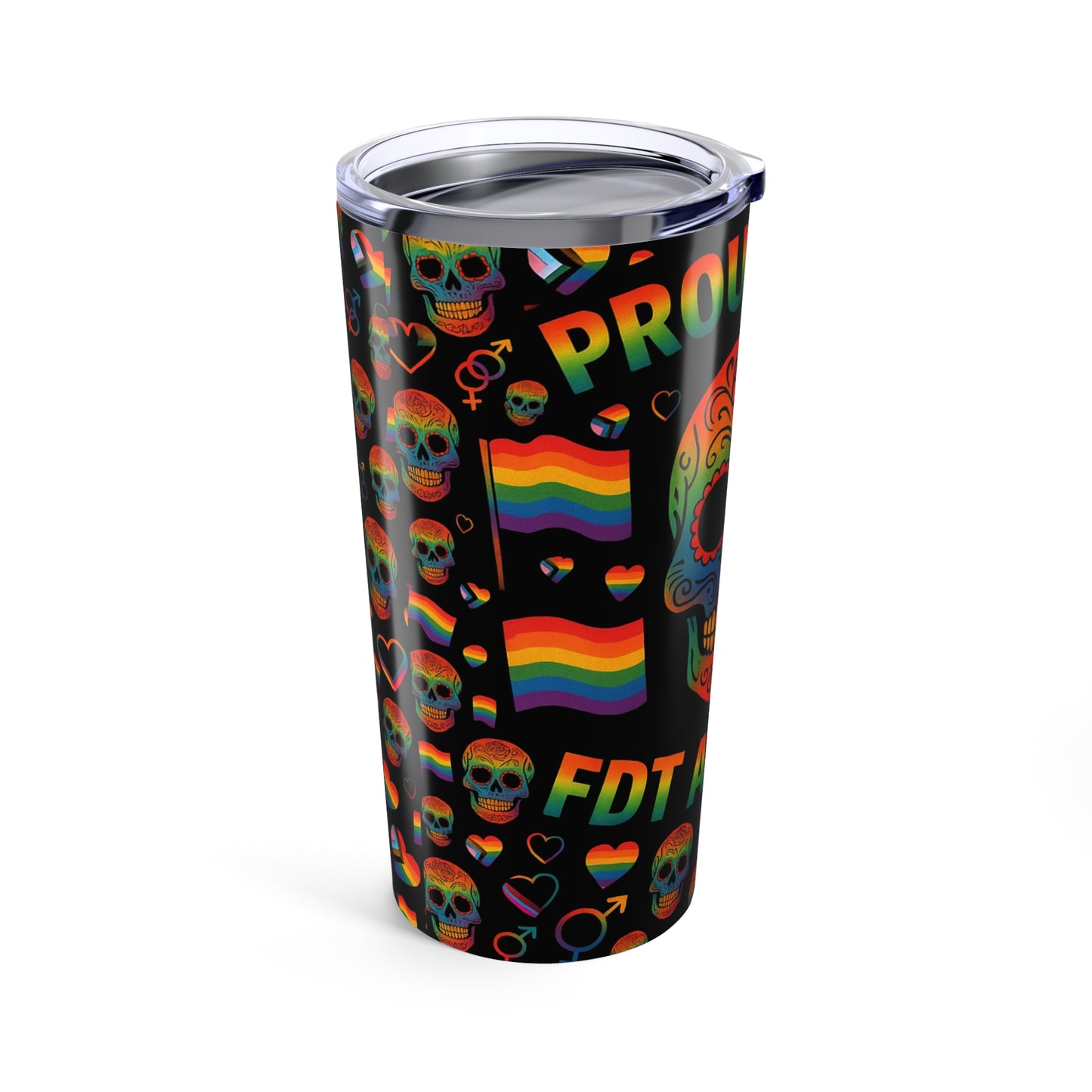 Proud Skull Tumblers for LGBTQ+ Pride | Stylish 20oz Travel Mugs, Colorful Gifts for Pride Celebrations, Birthday Presents, and More