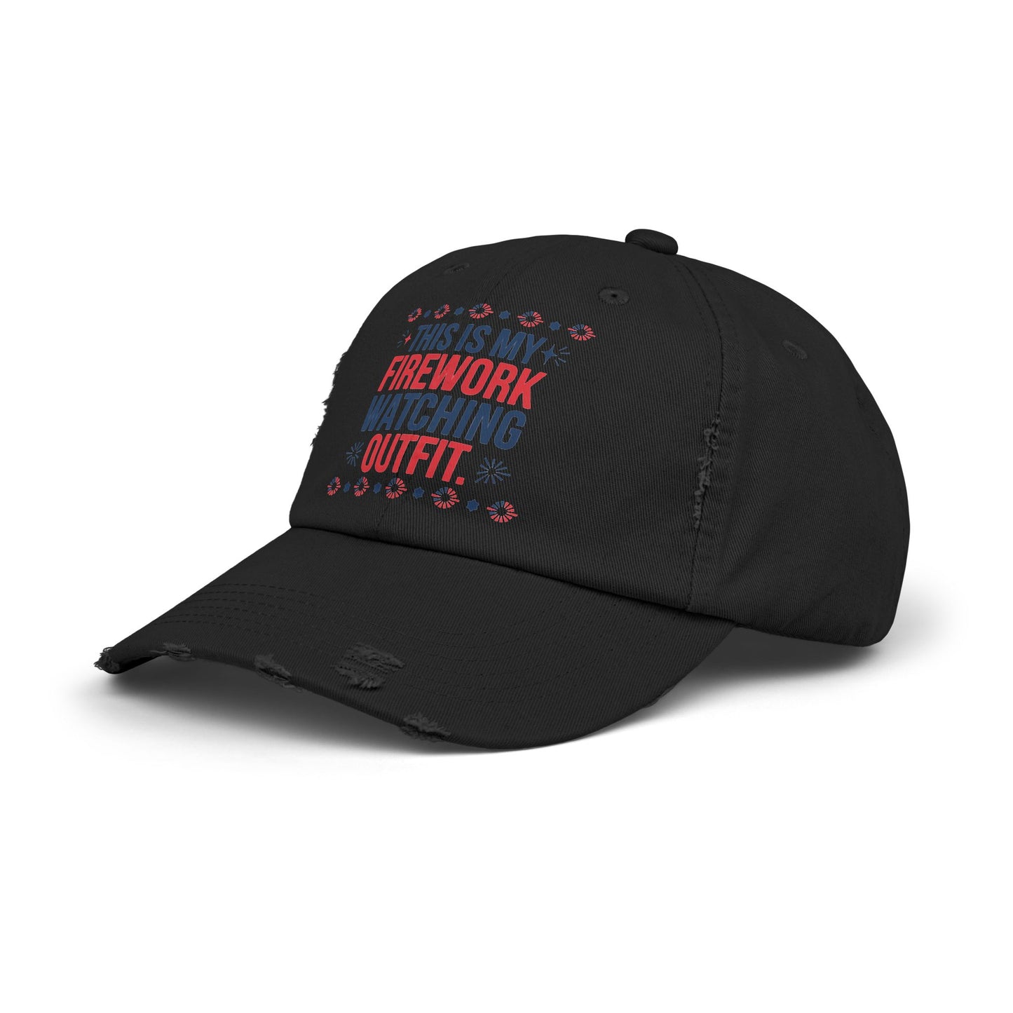 Firework Watching Cap - Unisex Distressed Hat for Celebrations