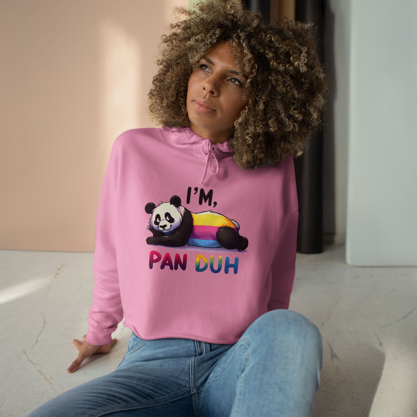 Pride Crop Hoodie Cute Panda| LGBTQ+ Apparel, Funny Sweatshirt, Casual Streetwear, Great for Gifts, Cozy Fashion