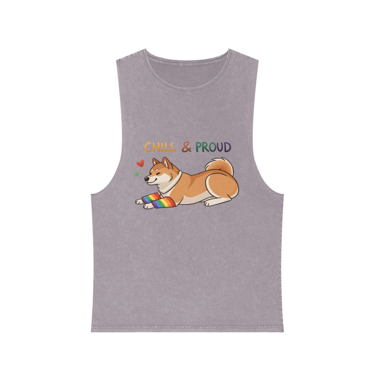 Chill & Proud Unisex Stonewash Tank Top - LGBTQ+ Pride Apparel