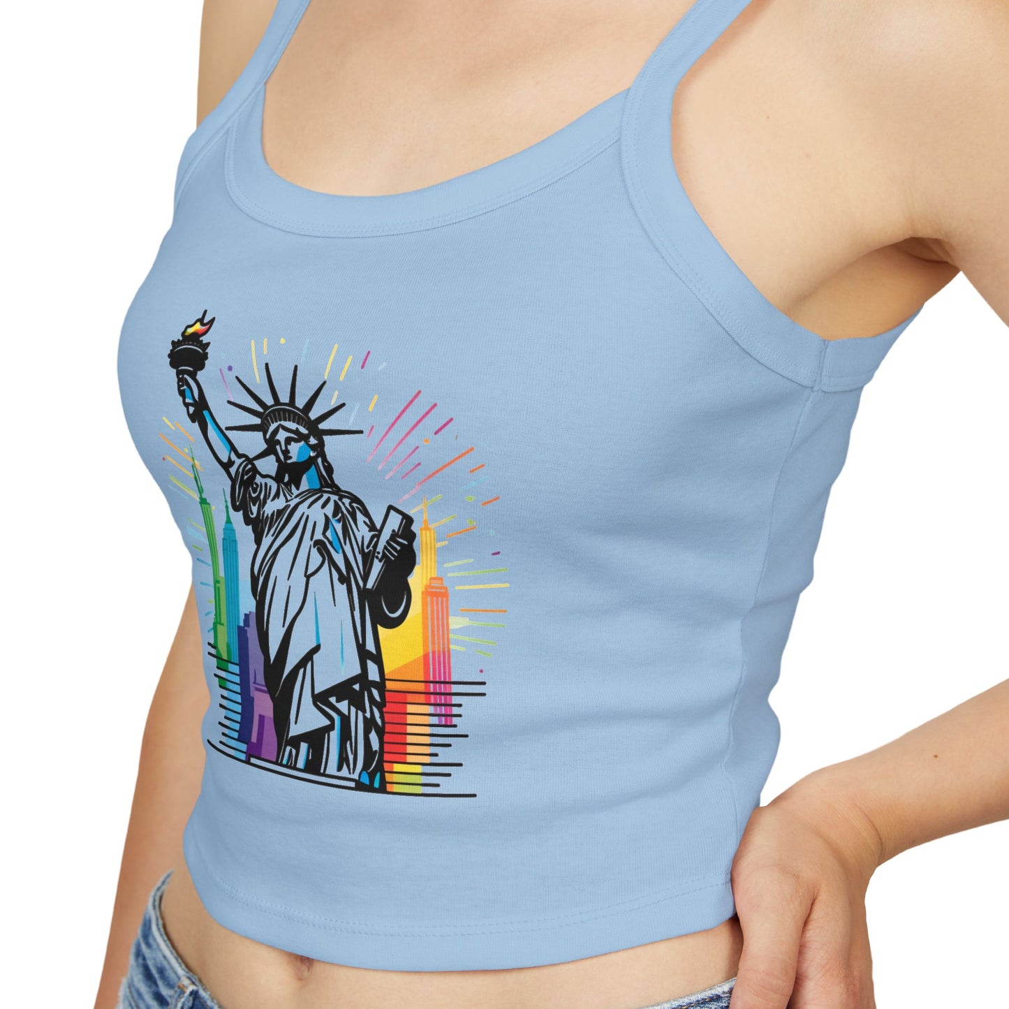 pride tank top Statue of Liberty Women's Spaghetti Strap Tank Top