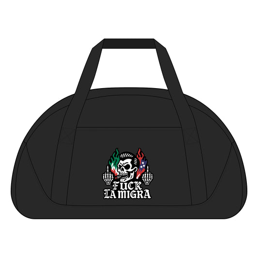 Skull Graphic Duffel – Durable Polyester Canvas Gym Travel Bag With Adjustable Shoulder Strap