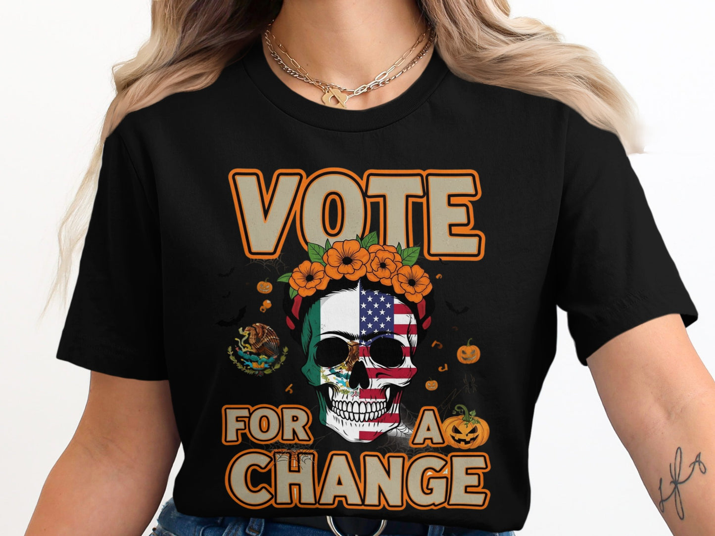 Vote For A Change Skull Halloween Shirt product type