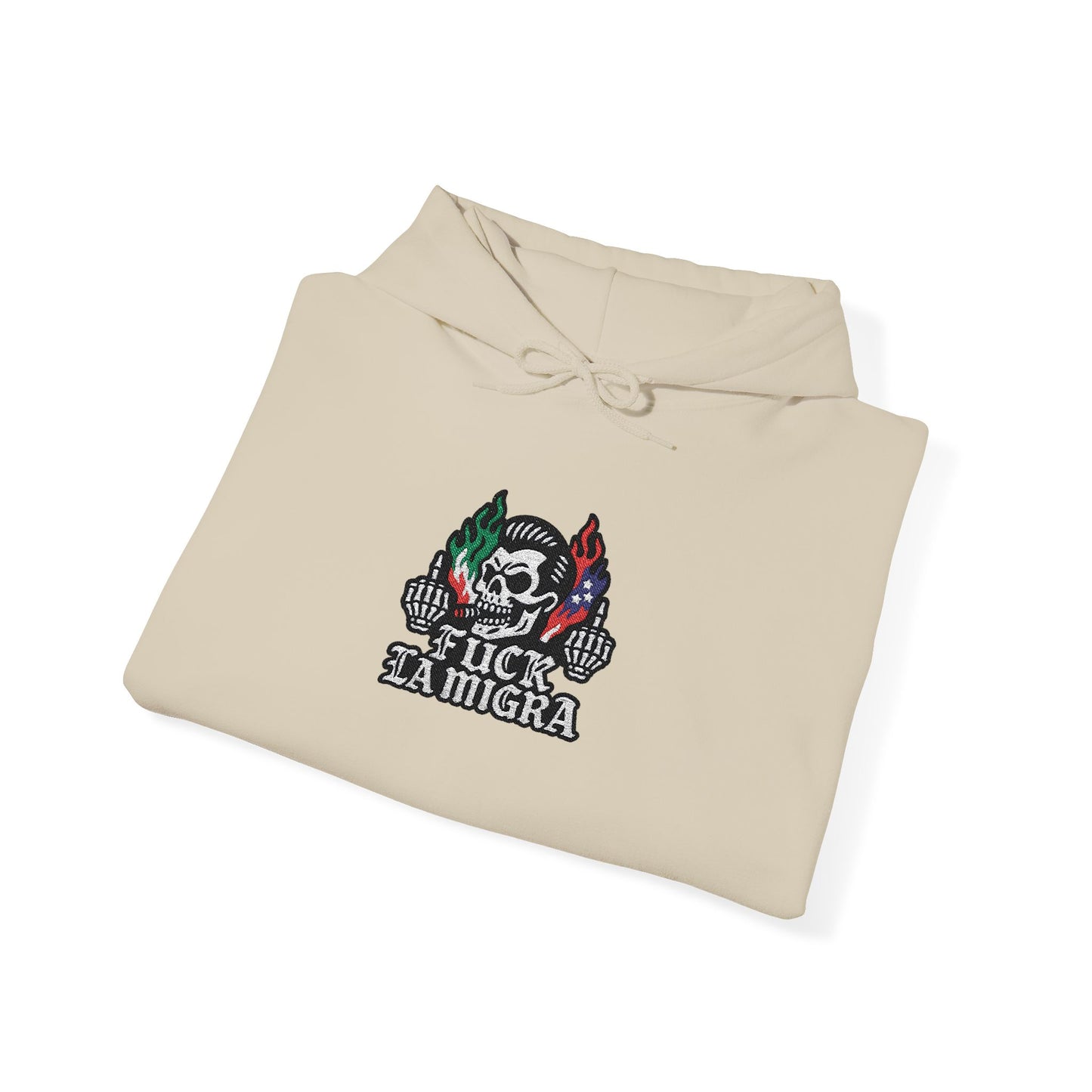 Fuck La Migra Embroidery Hoodie Anto Trump Hoodie Unisex Heavy Blend™ Hooded Sweatshirt