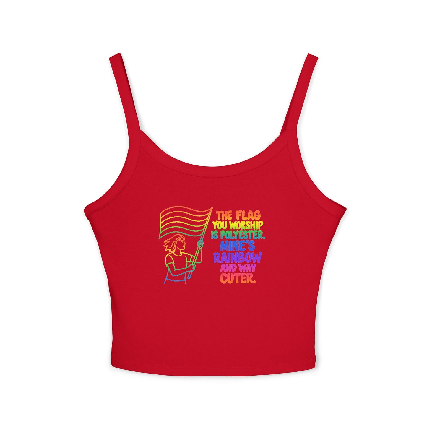 high quality Pride Rainbow Graphic Women's Spaghetti Strap Tank Top