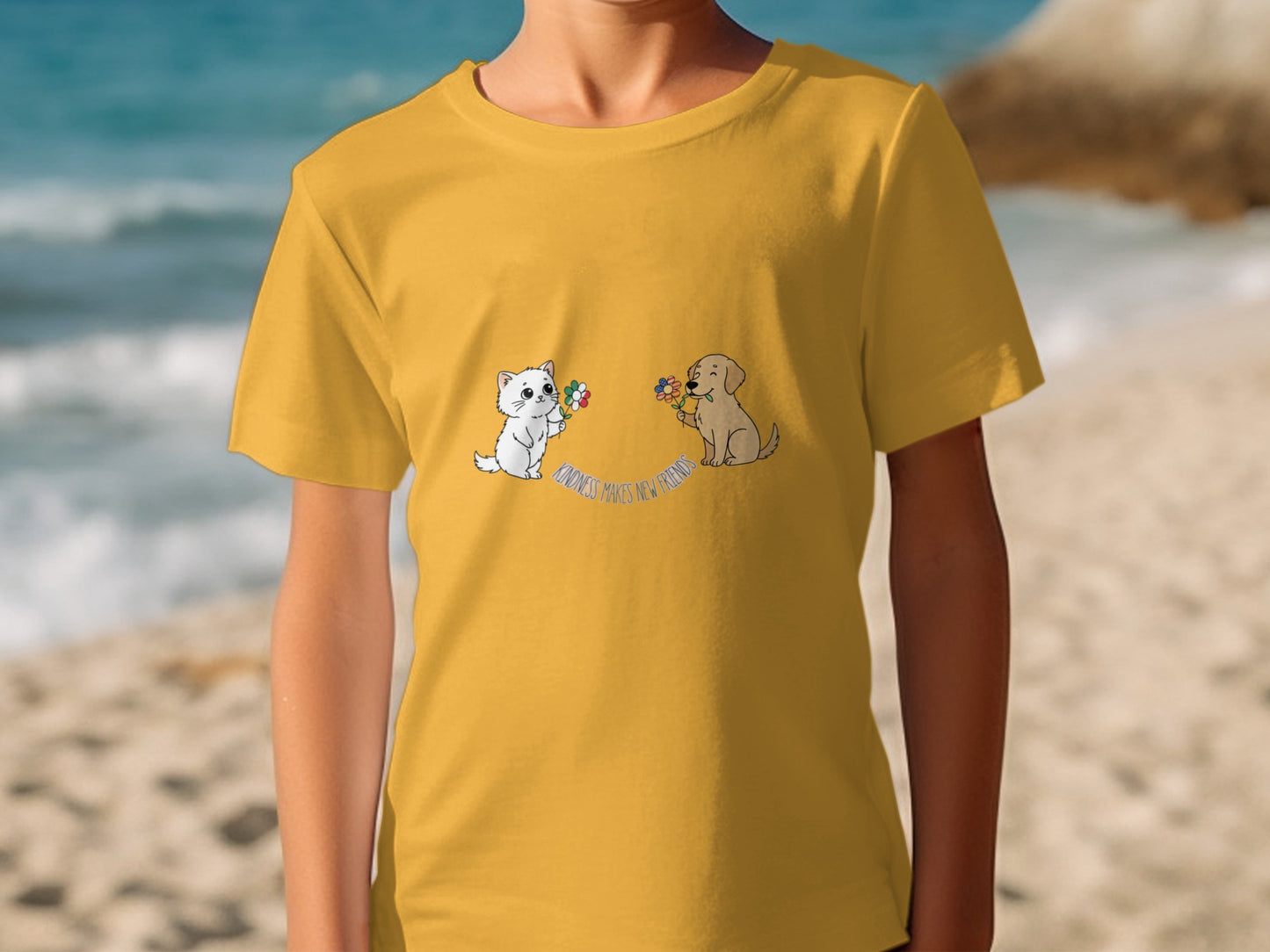 Cute Puppies Bringing Flowers Graphic T-Shirt