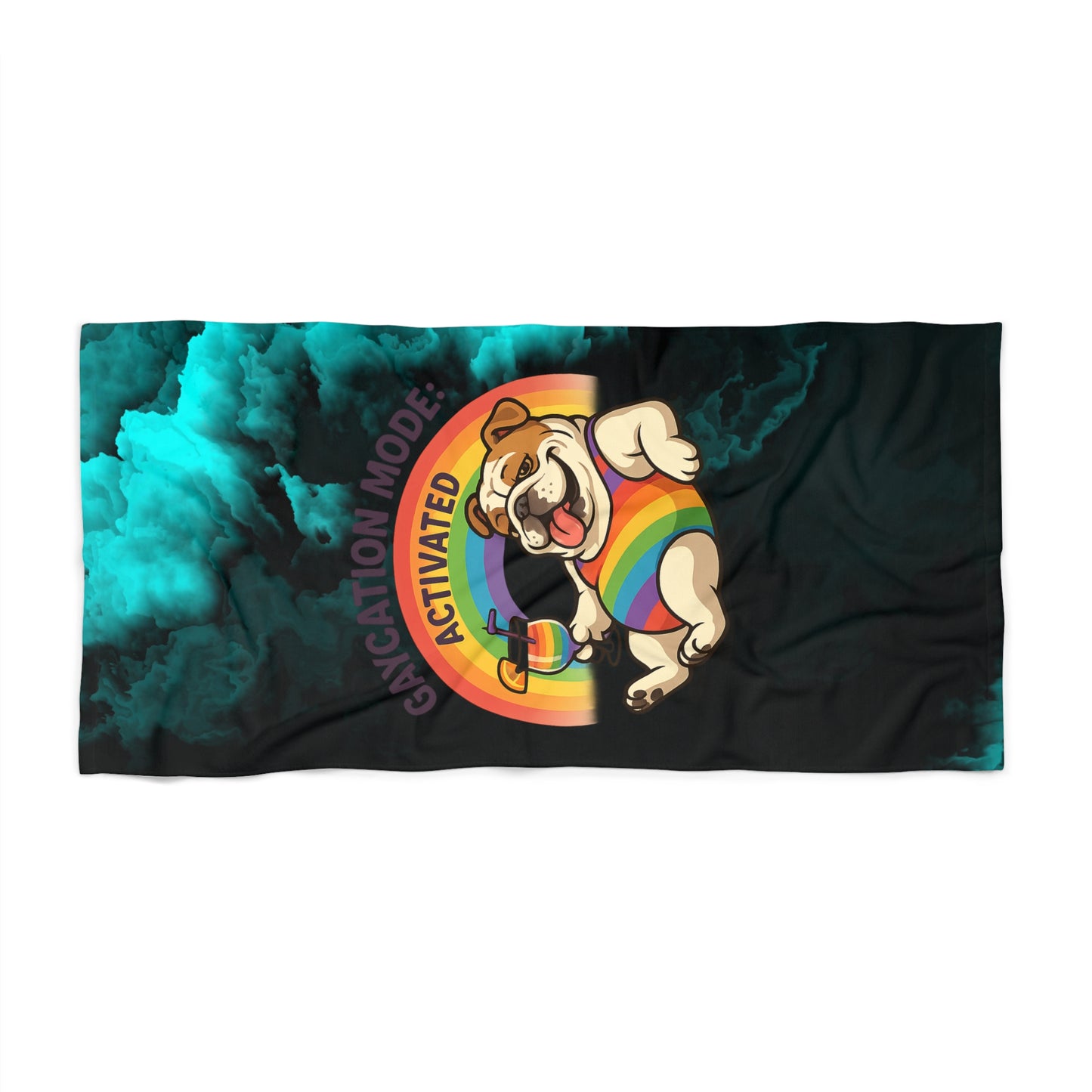 Pride towel Fun Vacation Mode Beach Towel, Dog Lover Gift, Colorful Pool Towel, Summer Accessory, Large Lightweight Towel