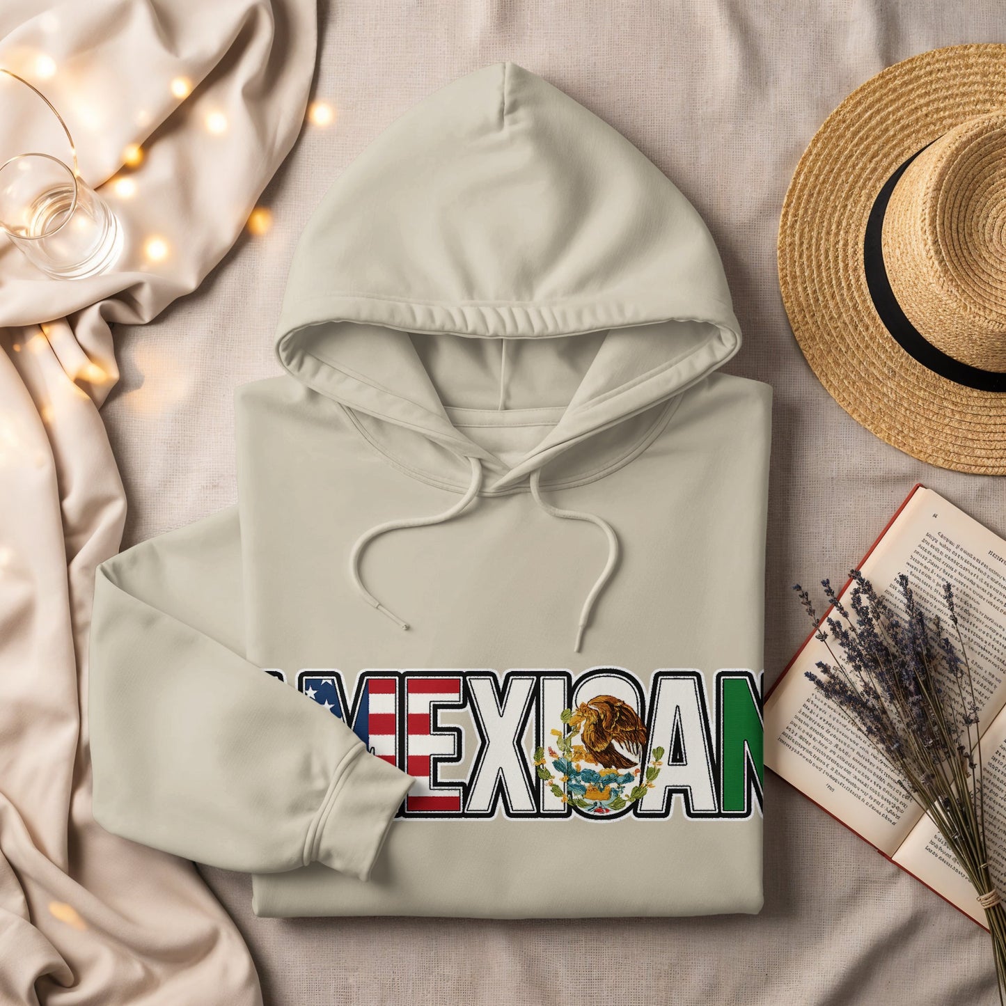 Mexican Flag Design Hooded Sweatshirt Clothing Product
