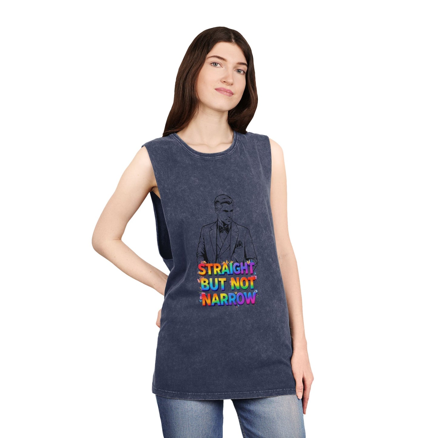 Straight But Not Narrow Stonewash Tank Top - Unisex Pride Apparel