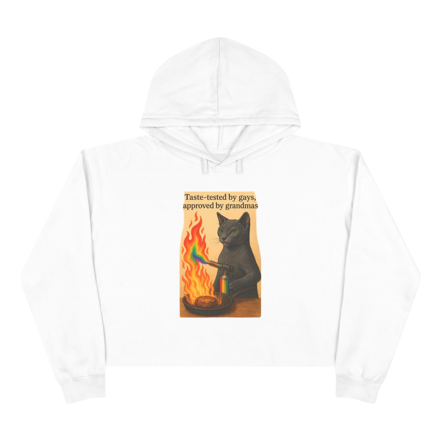 Cat Lover's Crop Hoodie - Funny Gift for Grandparents, Cute Animal Apparel, Cozy Streetwear, Unique Cat Design
