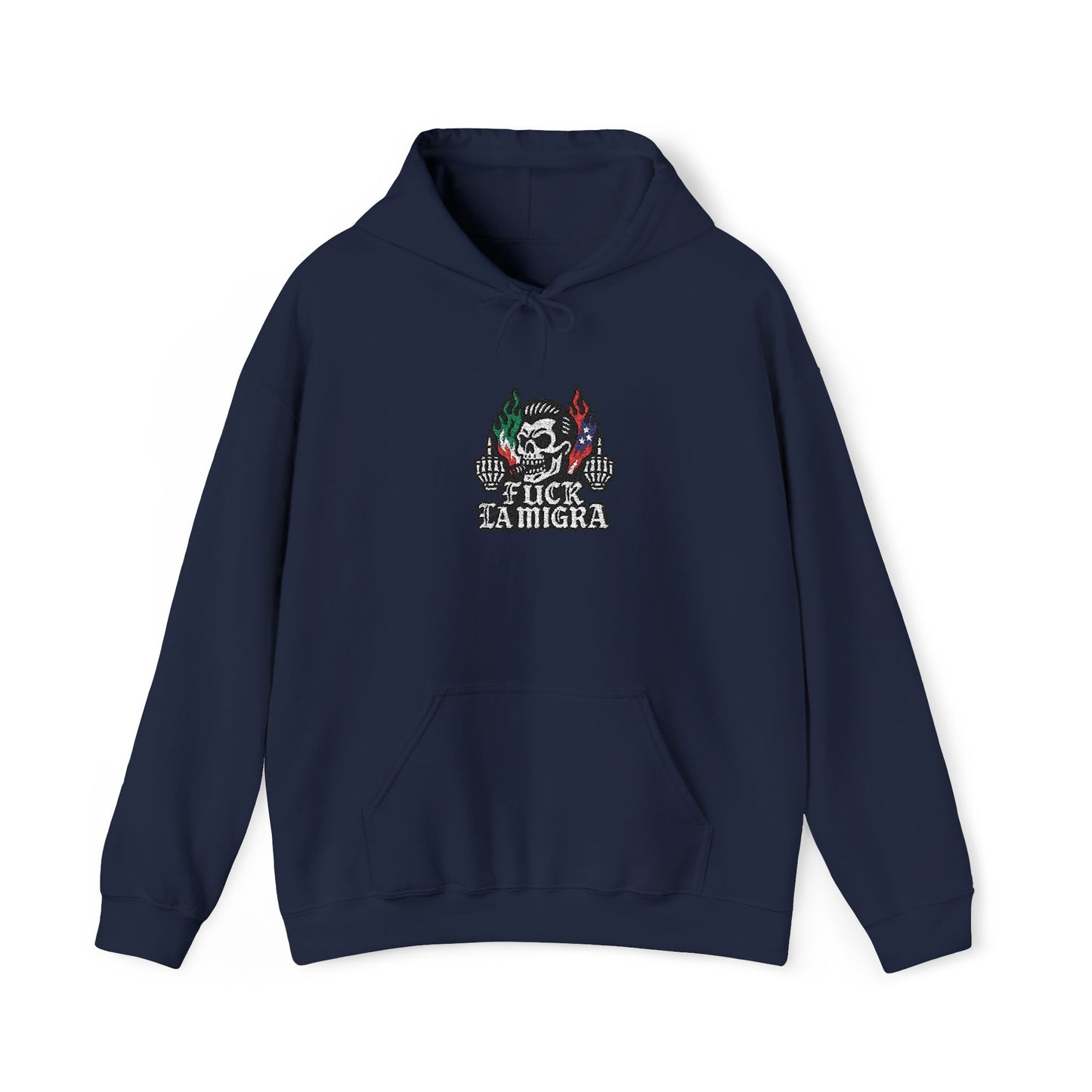 Fuck La Migra Embroidery Hoodie Anto Trump Hoodie Unisex Heavy Blend™ Hooded Sweatshirt