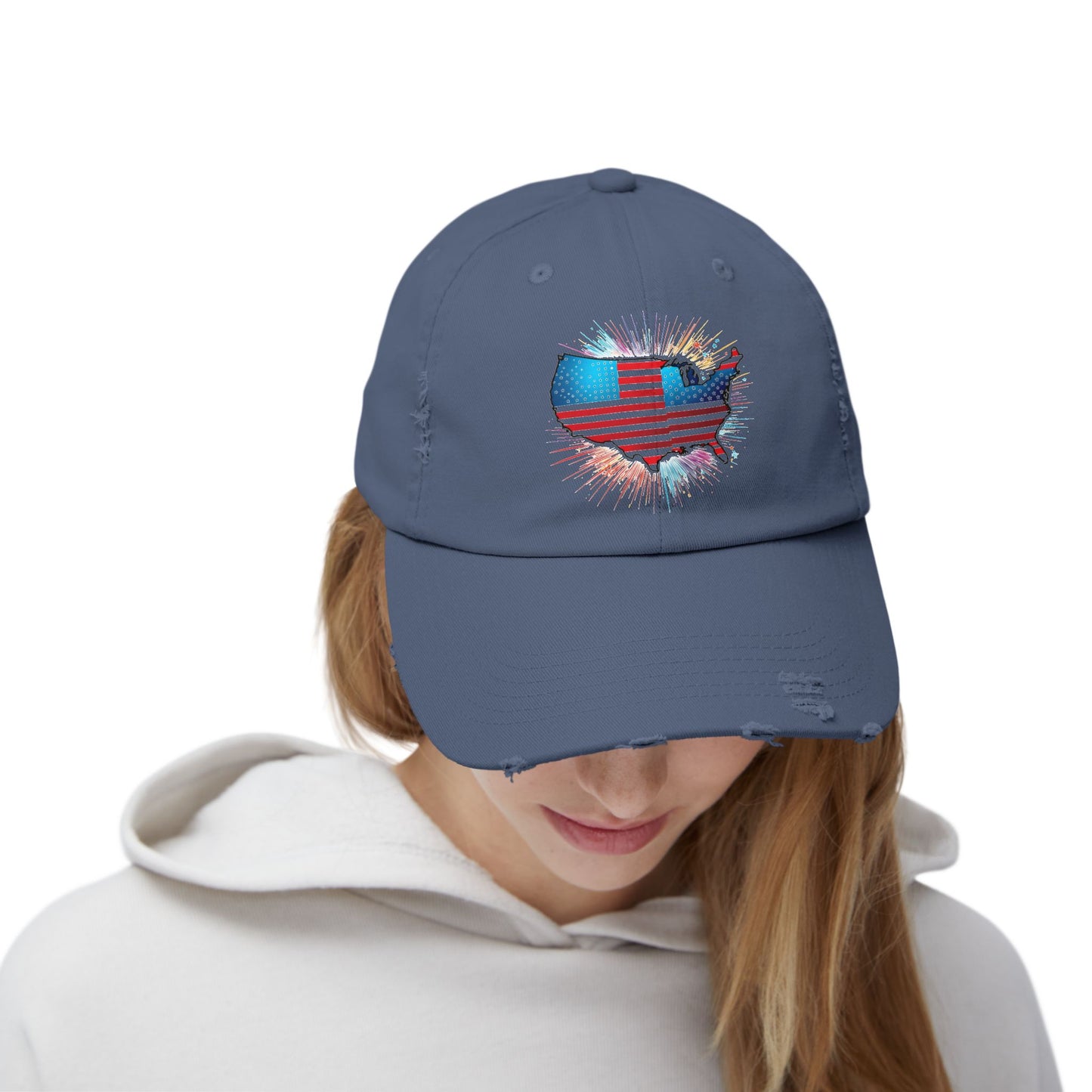 Unisex Distressed Cap with Texas Flag Design - Perfect for Festivals and Casual Outings