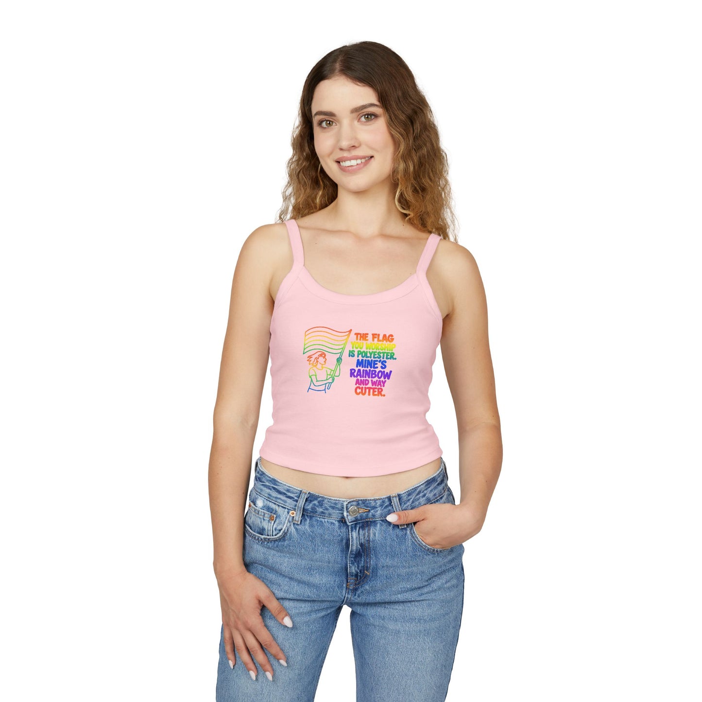 high quality Pride Rainbow Graphic Women's Spaghetti Strap Tank Top