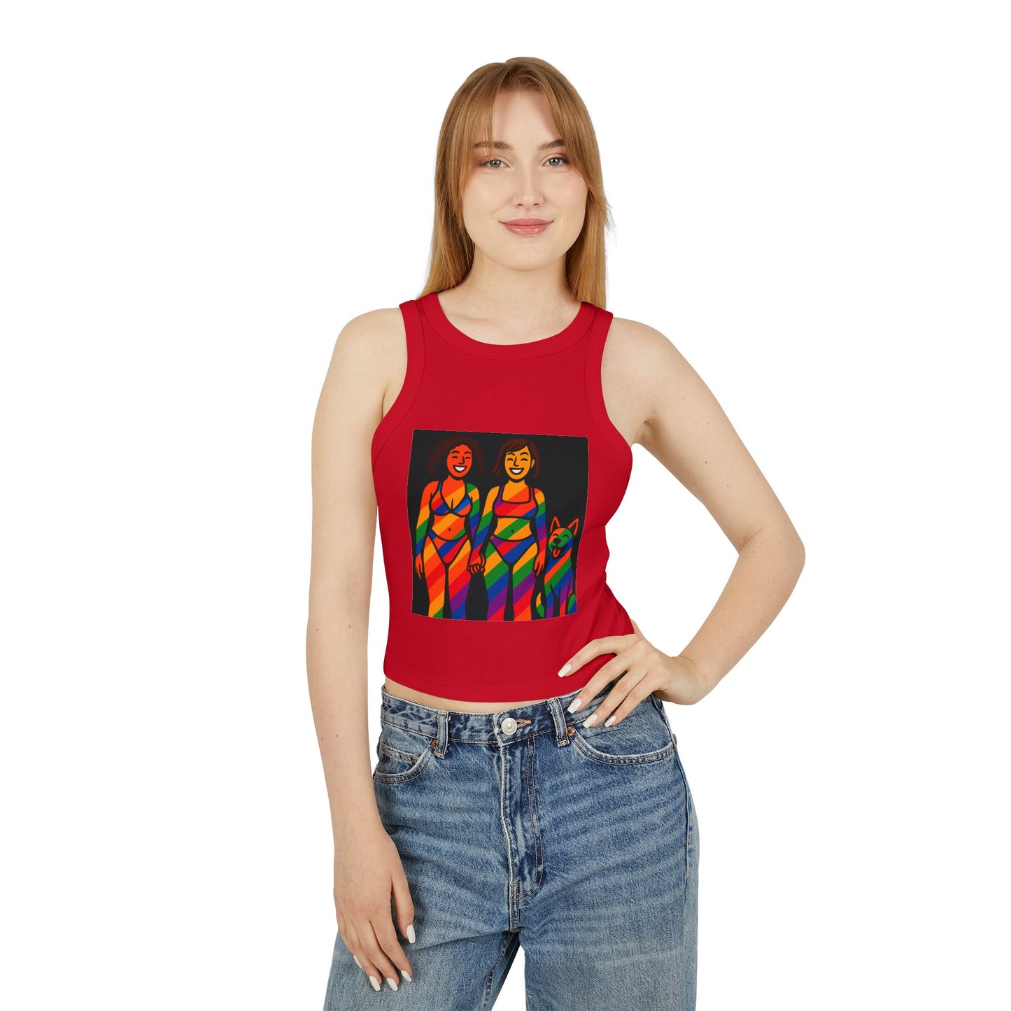 Pride tank top Vibes Women's Racer Tank Top, LGBTQ+ Apparel, Summer Stylish Top, Confidence Boost, Pride Month Fashion, Casual Wear