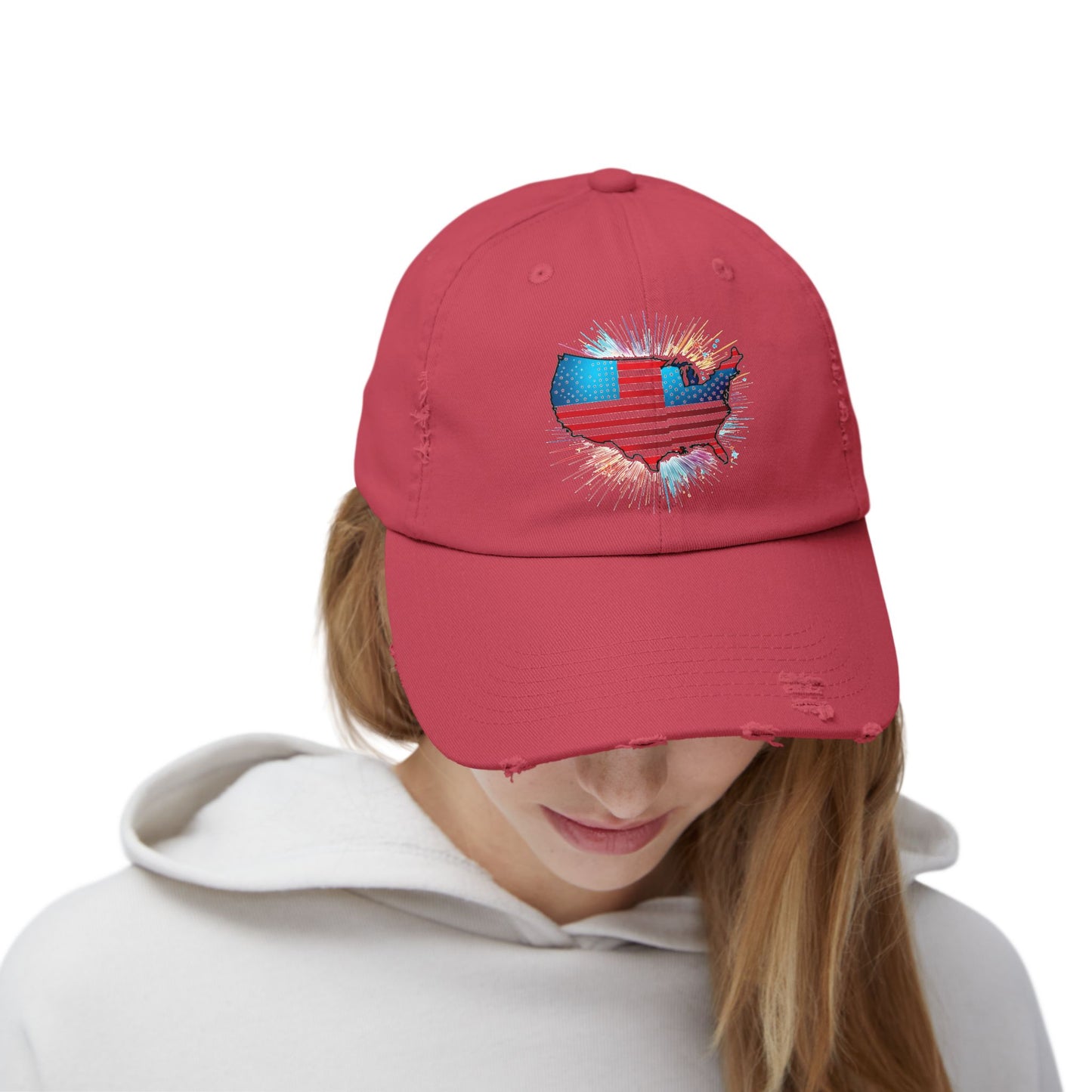 Unisex Distressed Cap with Texas Flag Design - Perfect for Festivals and Casual Outings