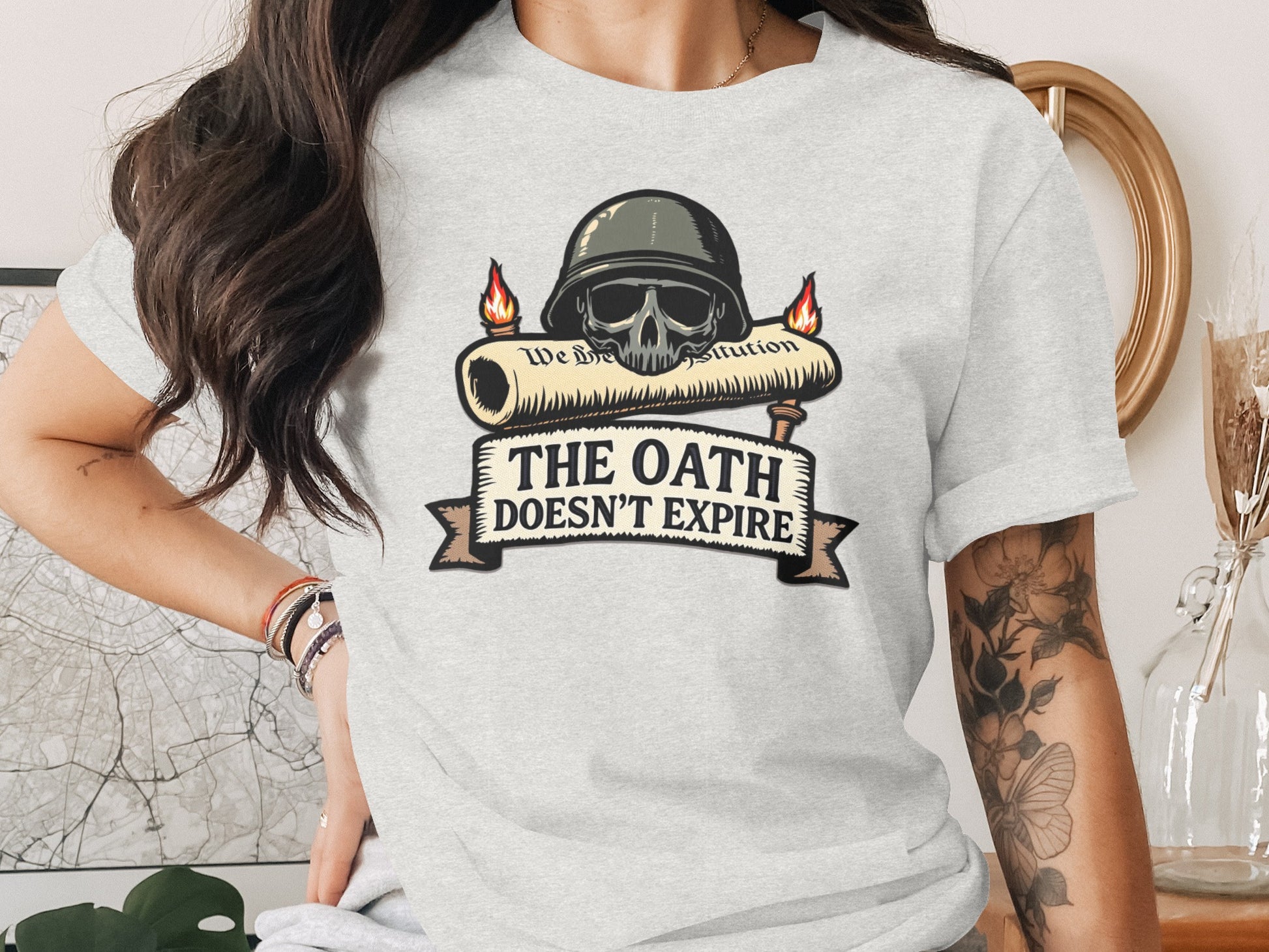The Oath Doesn't Expire Skull Graphic Shirt