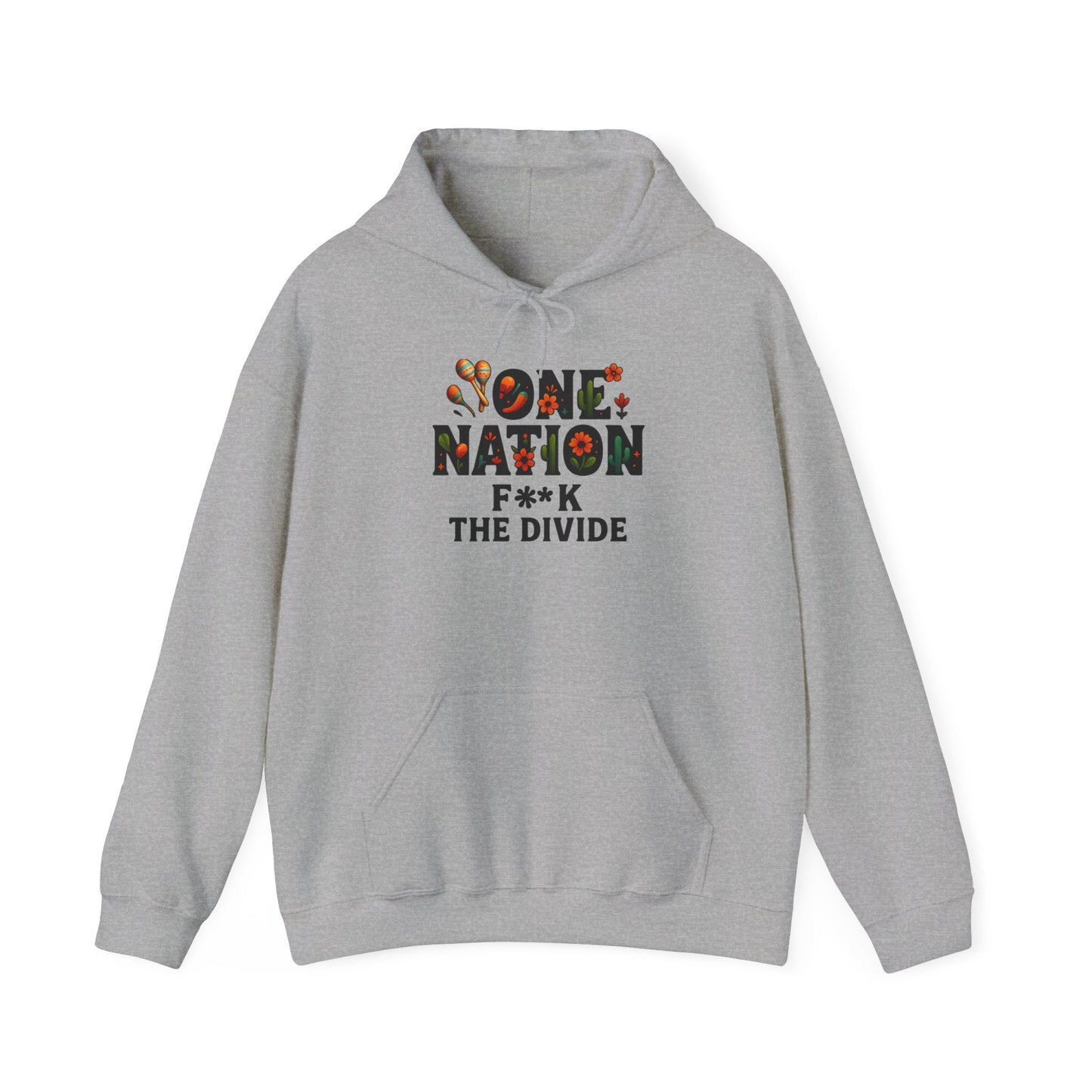 Pride hoodie One Nation Unisex Hoodie - F**k The Divide - Comfortable Heavy Blend Sweatshirt