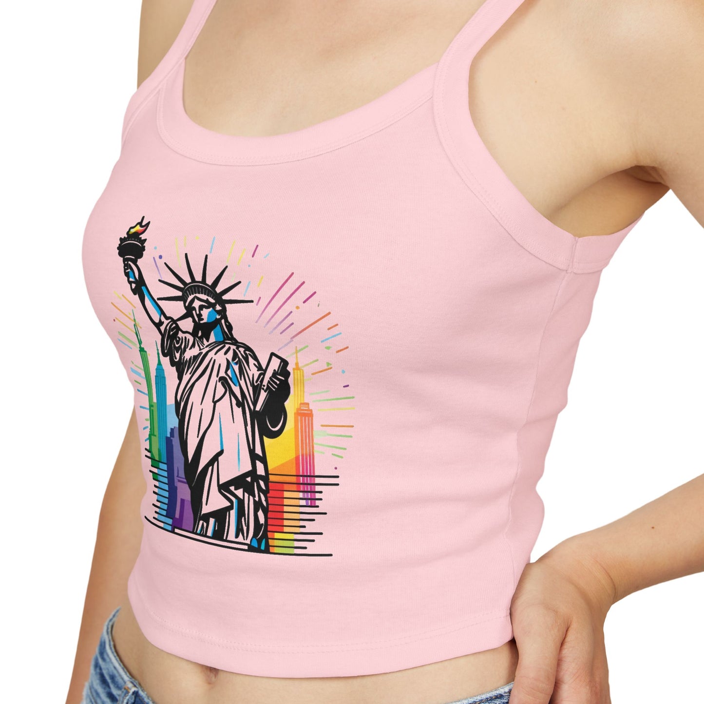 pride tank top Statue of Liberty Women's Spaghetti Strap Tank Top