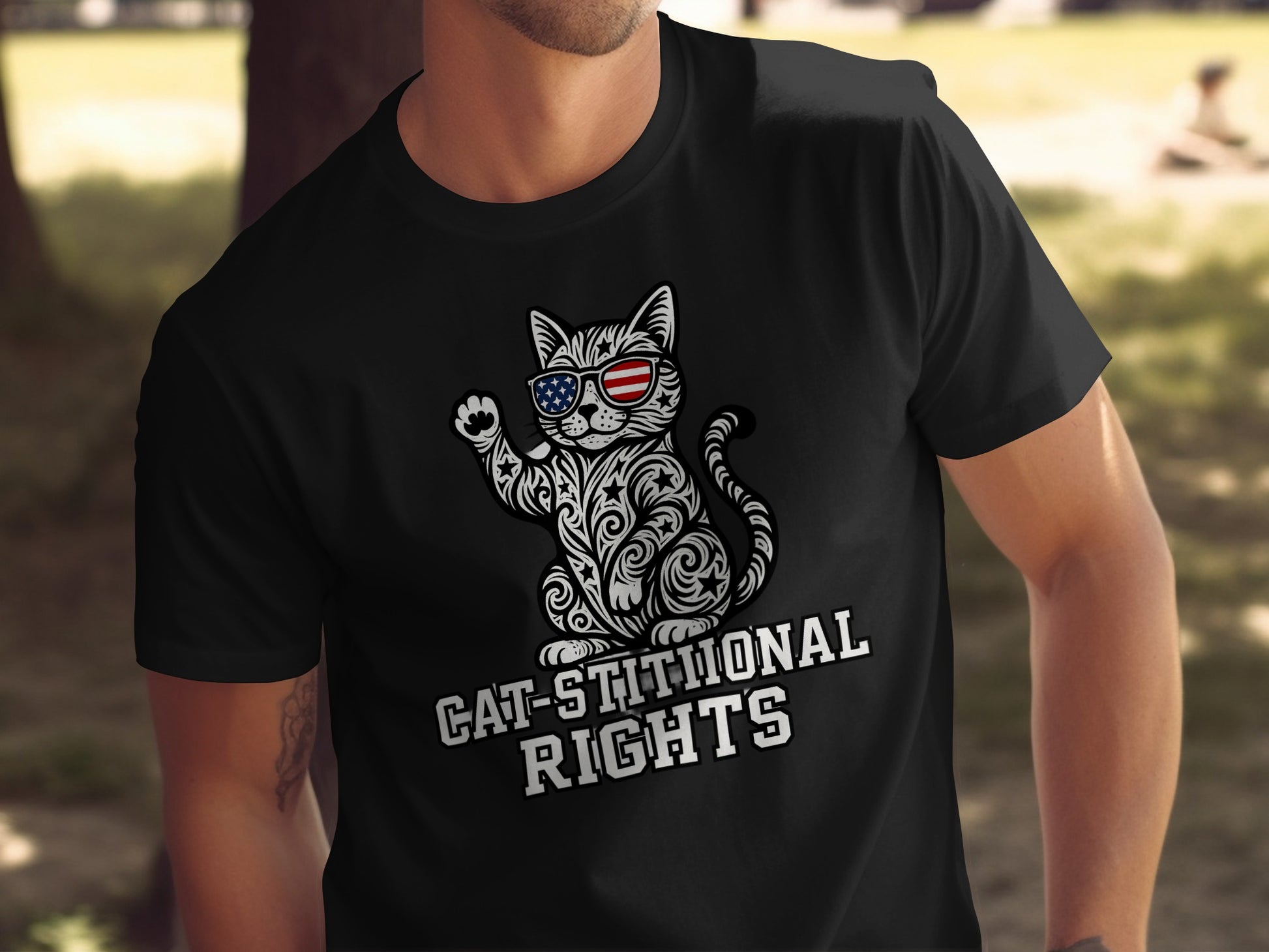 Cat-stitutional Rights Graphic Cat T-shirt product