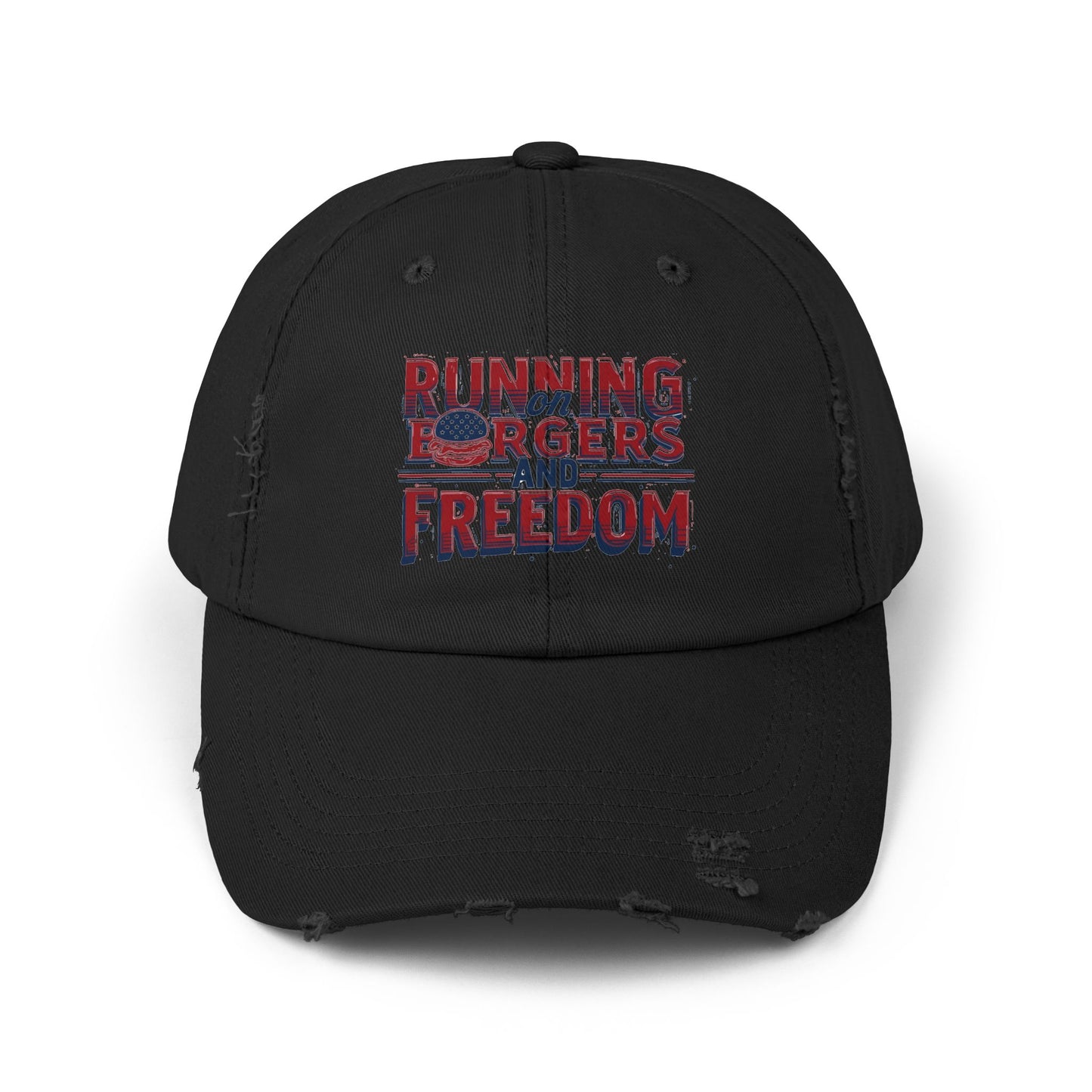 Unisex Distressed Cap - Running for Freedom Vintage Style Hat