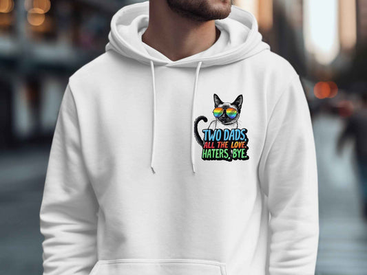 Pride Hoodie - Celebrate LGBTQ+ Love with Two Dads Message