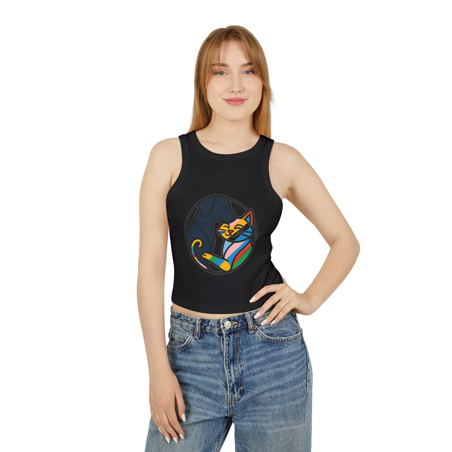Pride tank top Cozy Cat and Dog Love Racer Tank Top for Pet Lovers