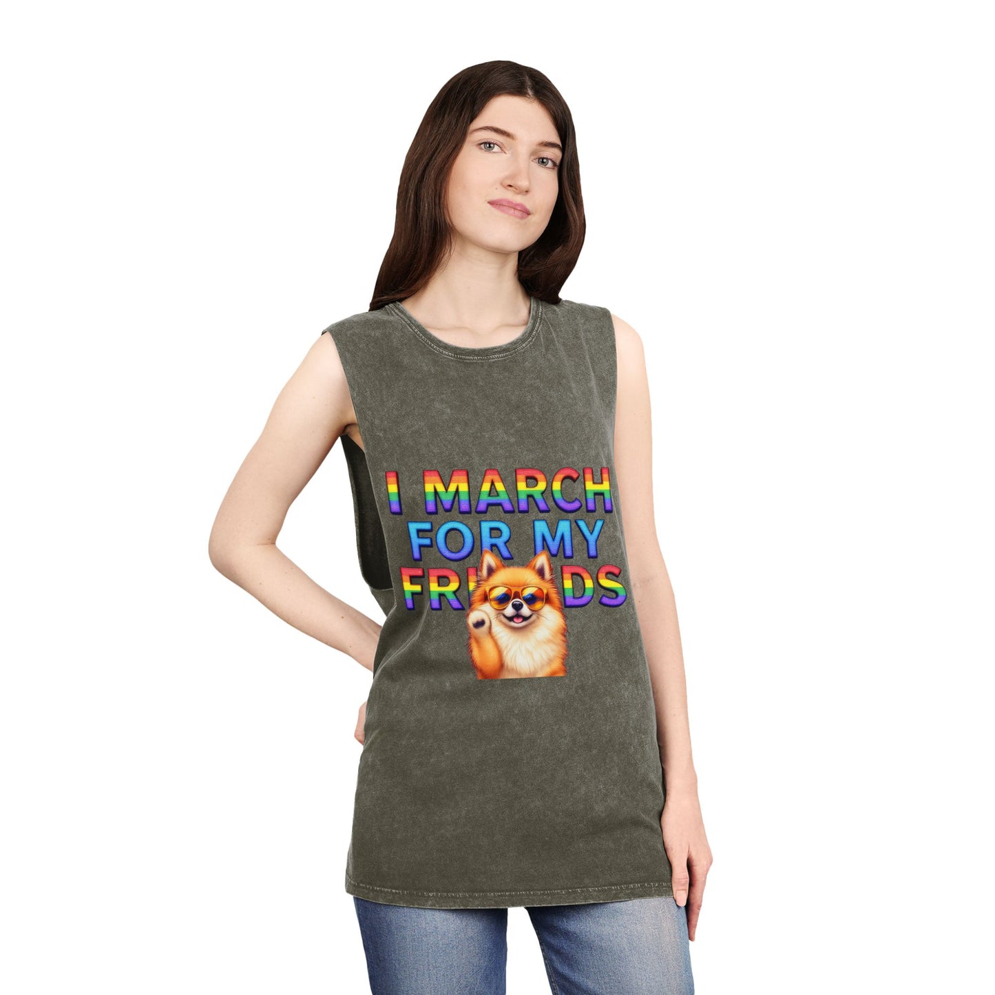 Pride Graphic Tank Top - I March for My Friends