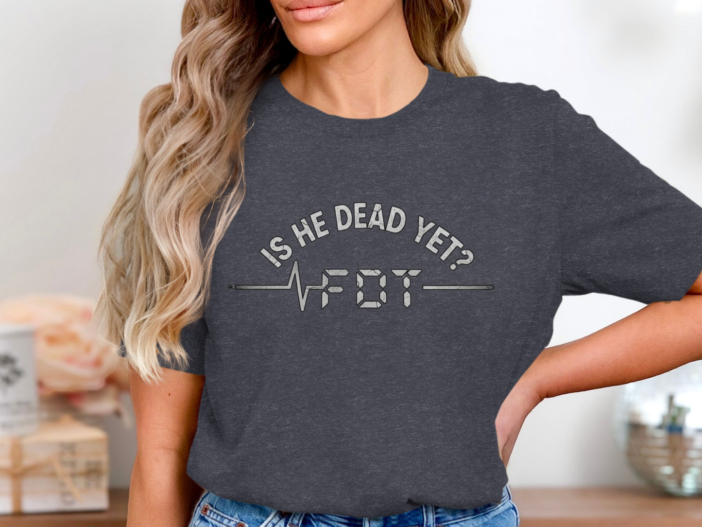 Is He Dead Yet? ECG Line Graphic Tee product