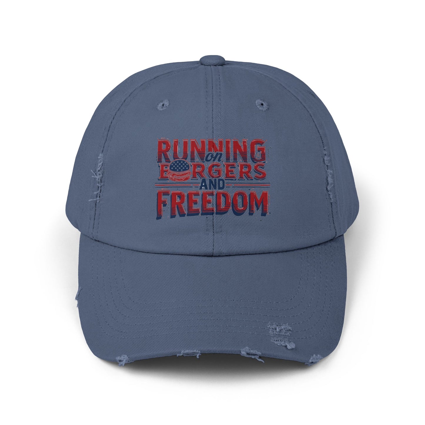 Unisex Distressed Cap - Running for Freedom Vintage Style Hat