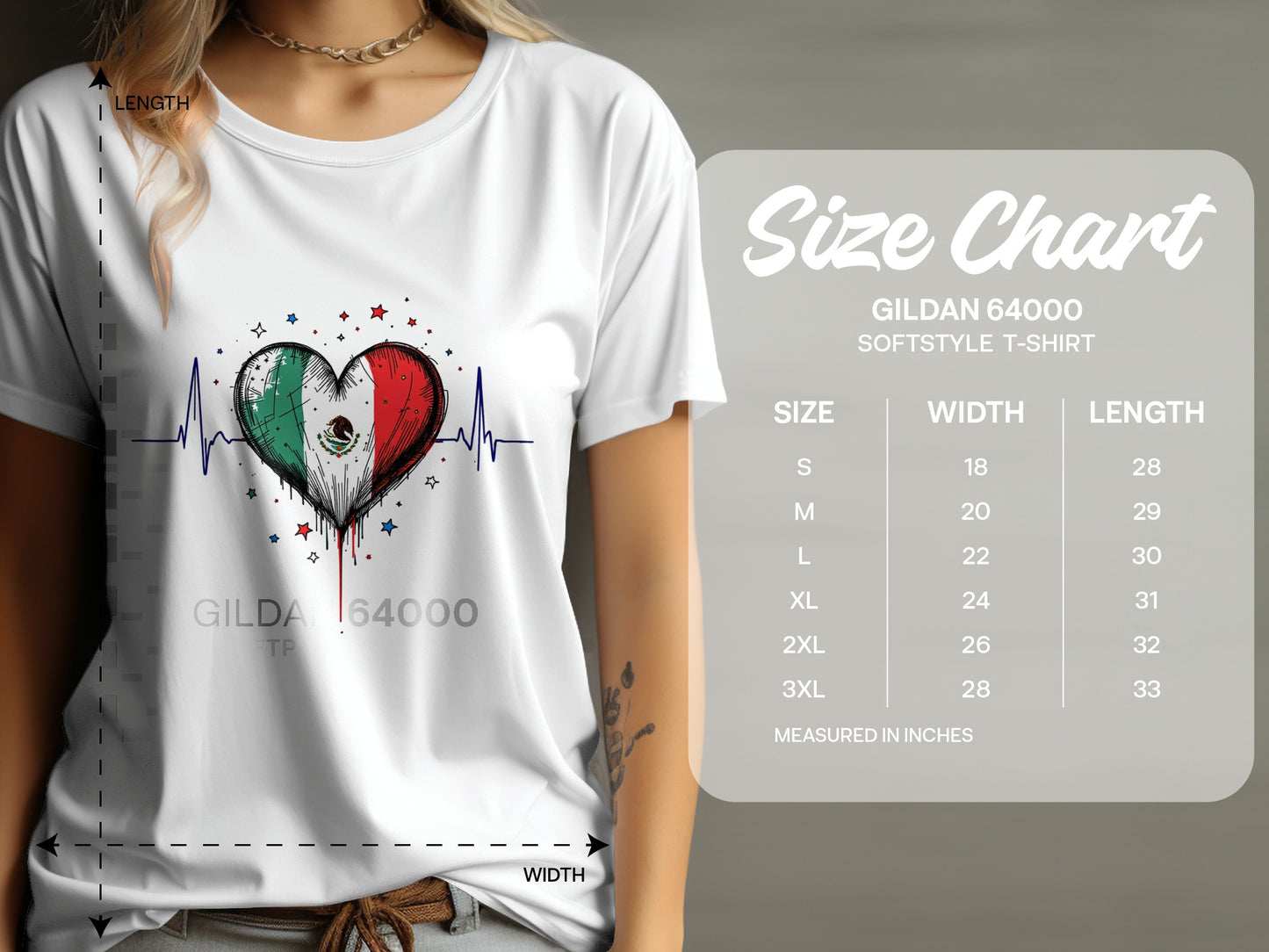 Mexican Flag Heartbeat Design Lover T-Shirt Product