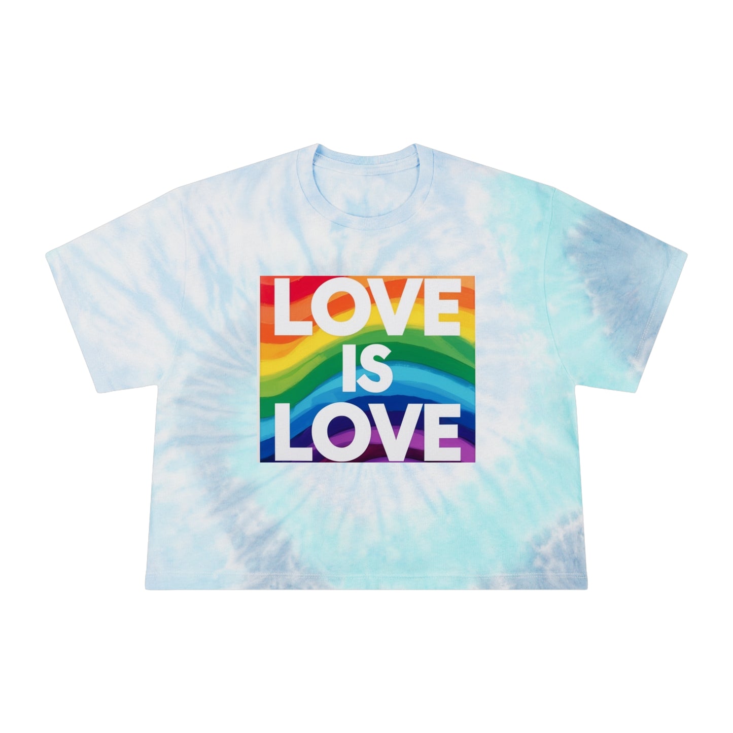 Pride corp tee Rainbow Love Tie-Dye Crop Tee for Women