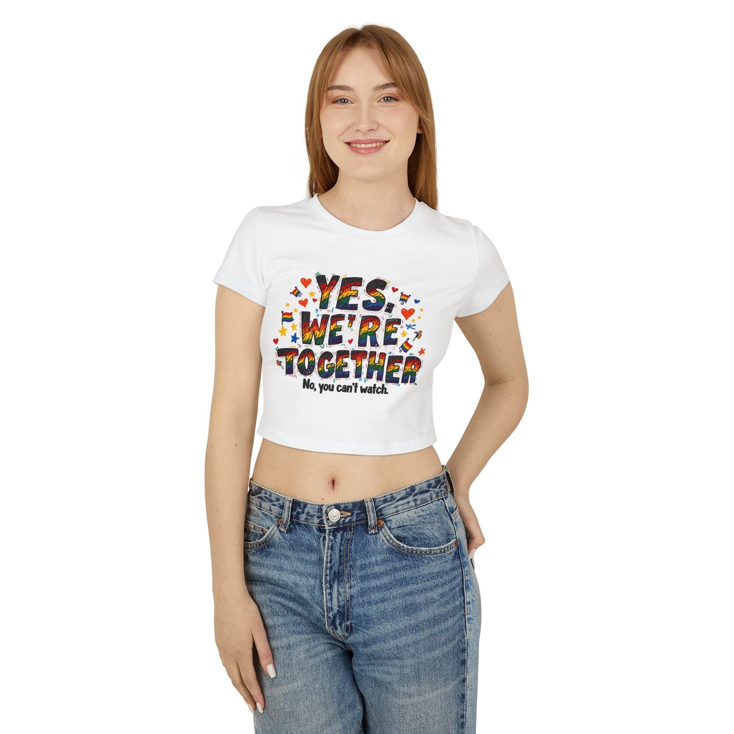 Colorful Yes We're Together Baby Tee - Cute Casual Top for Fun Gatherings