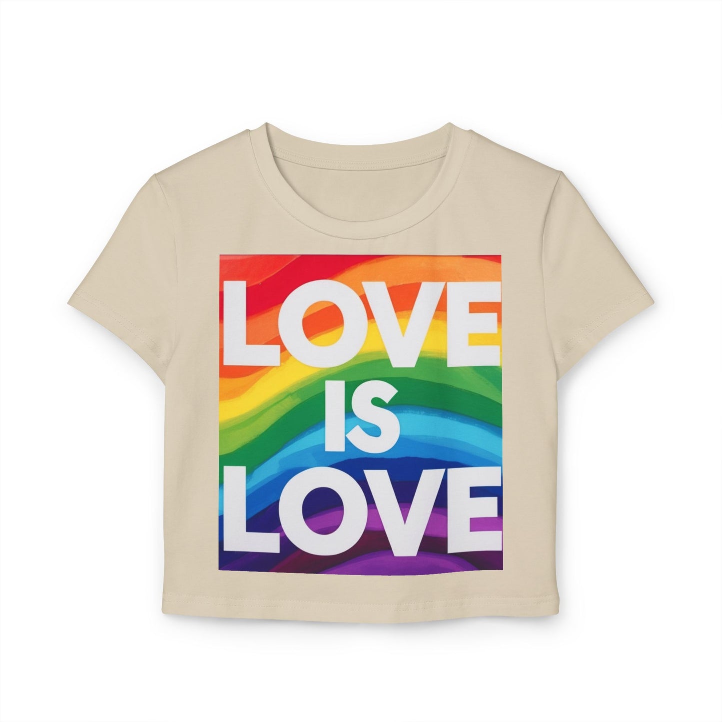 pride baby tee Women's Baby Tee - Love is Love Rainbow Pride T-Shirt