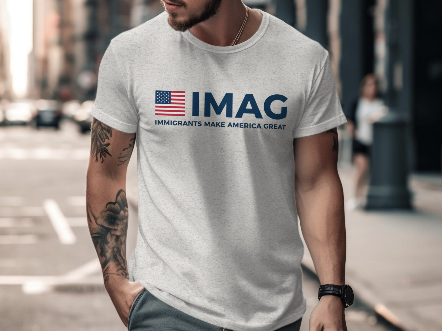 Immigrants Make America Great American Flag Shirt product