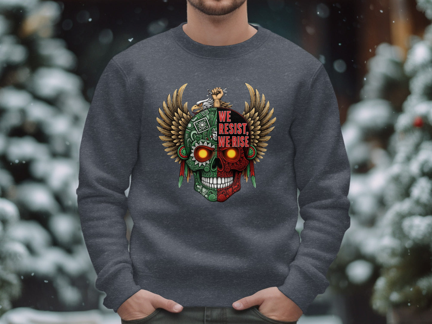 We Resist We Rise Skull Wings Graphic Sweatshirt product