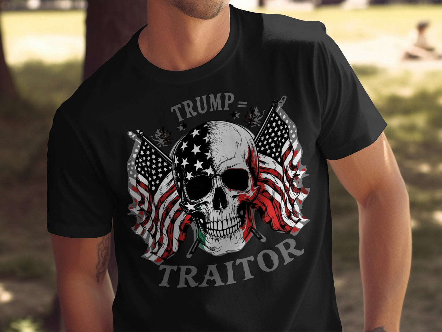 Trump Traitor Skull Design Graphic T-Shirt product