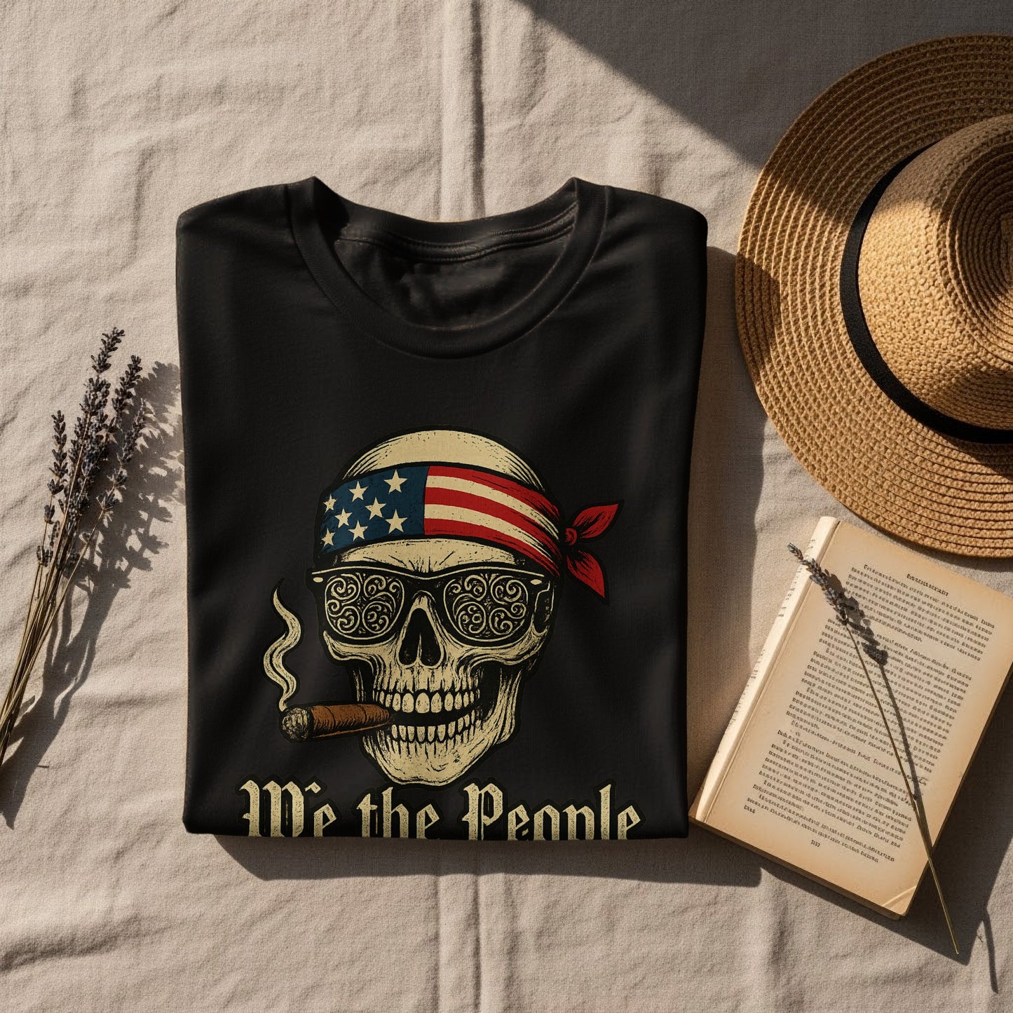 We the People Skull and Flag Graphic Tee product type
