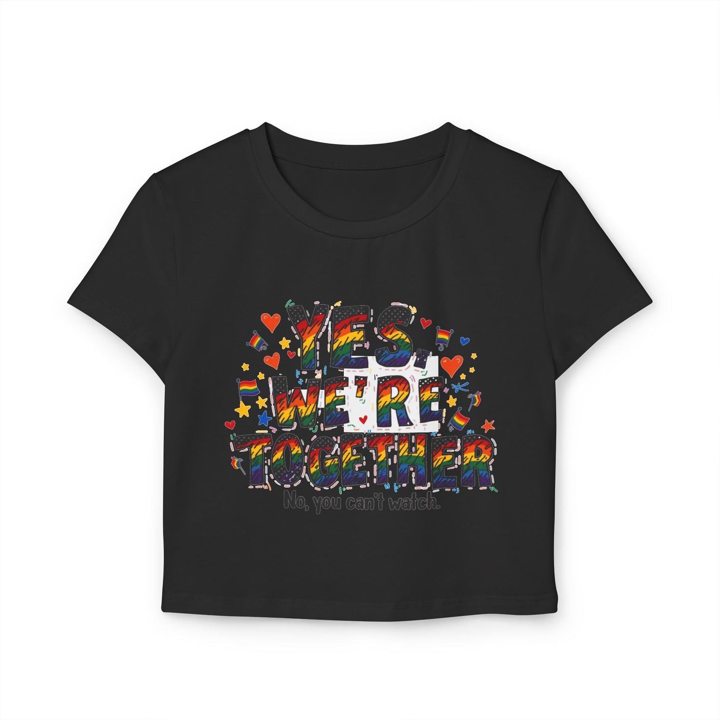 Colorful Yes We're Together Baby Tee - Cute Casual Top for Fun Gatherings
