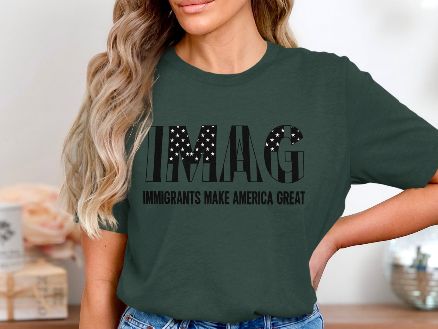 Immigrants Make America Great Starry Letters Shirt product