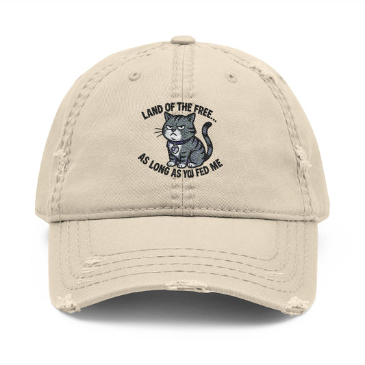 4th of July Hat Distressed Cat Dad Hat with Embroidery | Casual Fashion, Gifts for Cat Lovers, Outdoor Style, Father's Day, Everyday Wear