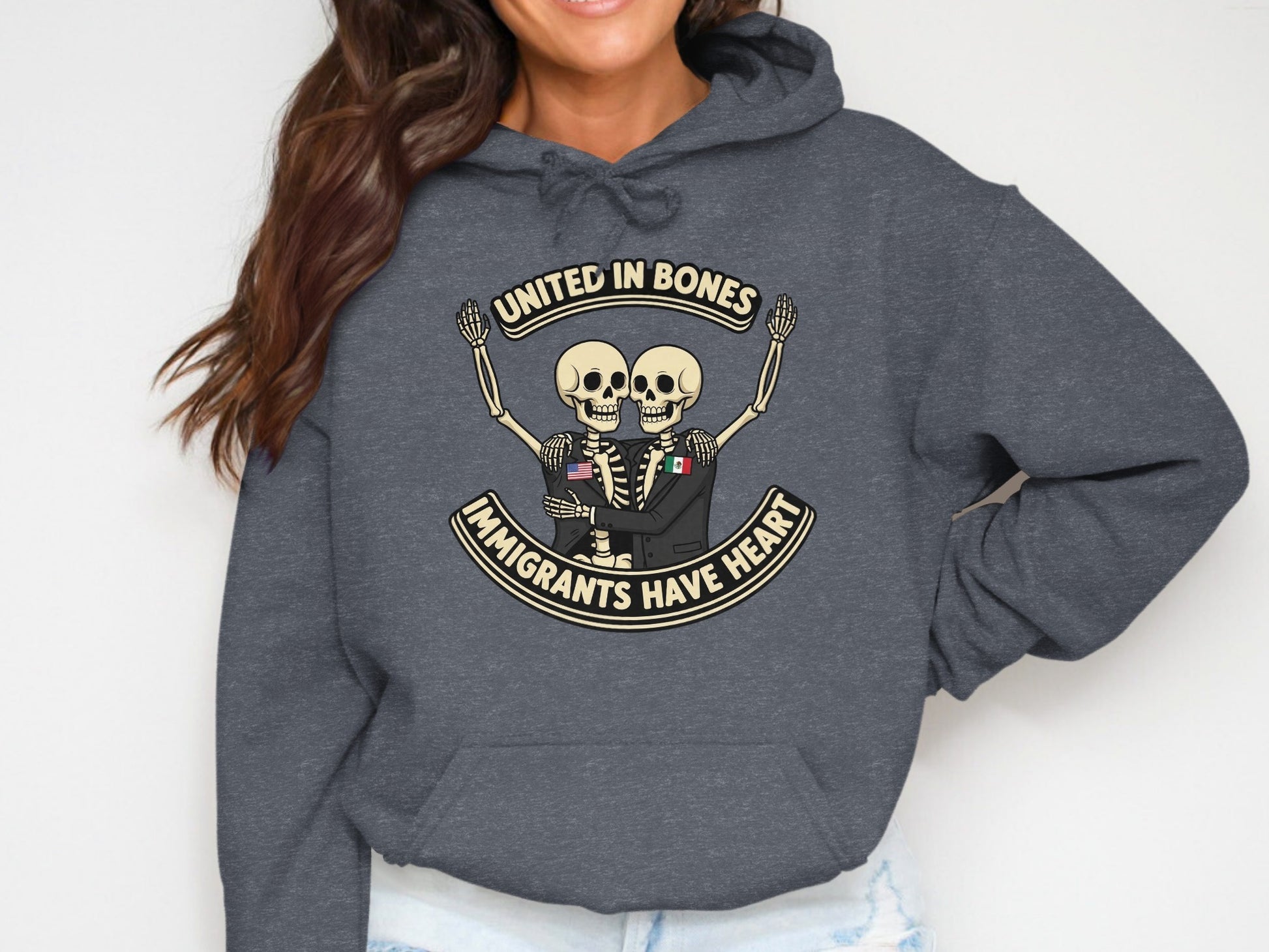 United In Bones Immigrants Have Heart hoodie product