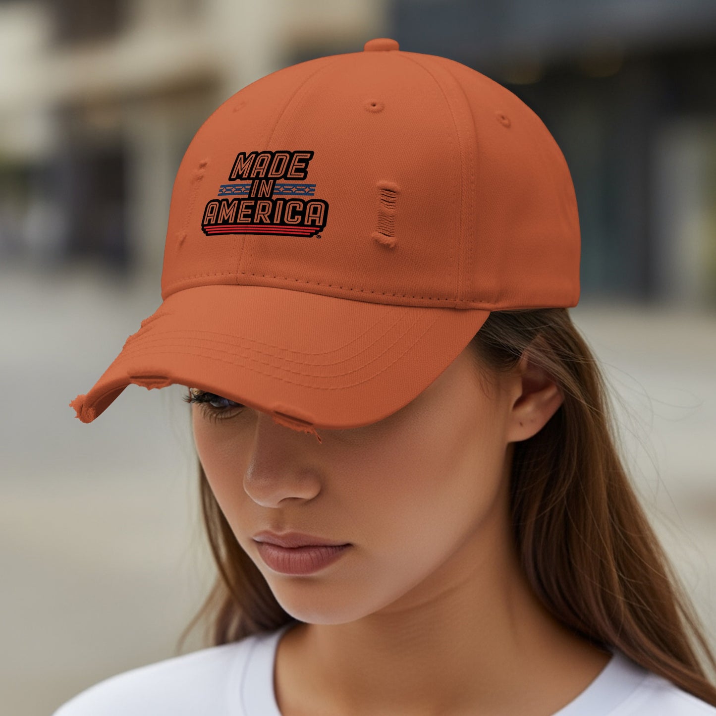Made in America Distressed Baseball Cap product