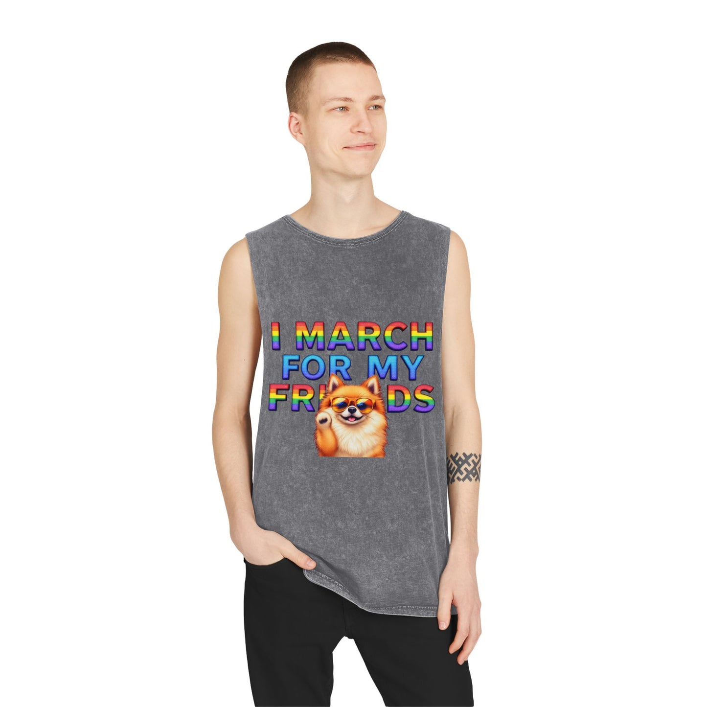 Pride Graphic Tank Top - I March for My Friends