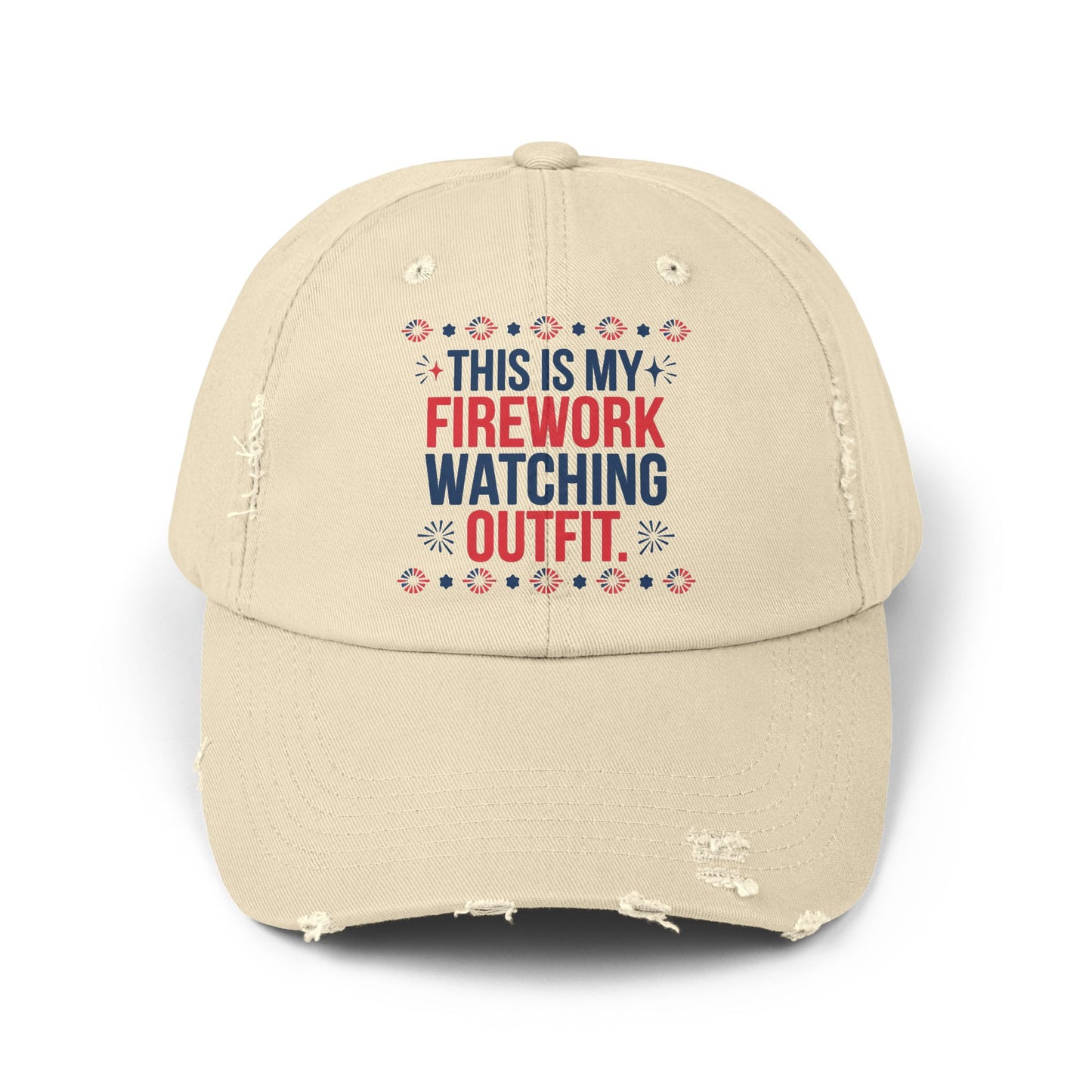 Firework Watching Cap - Unisex Distressed Hat for Celebrations