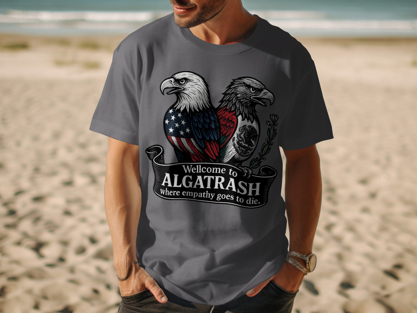 Welcome to AlgaTrash Eagle Graphic Tee Shirt product