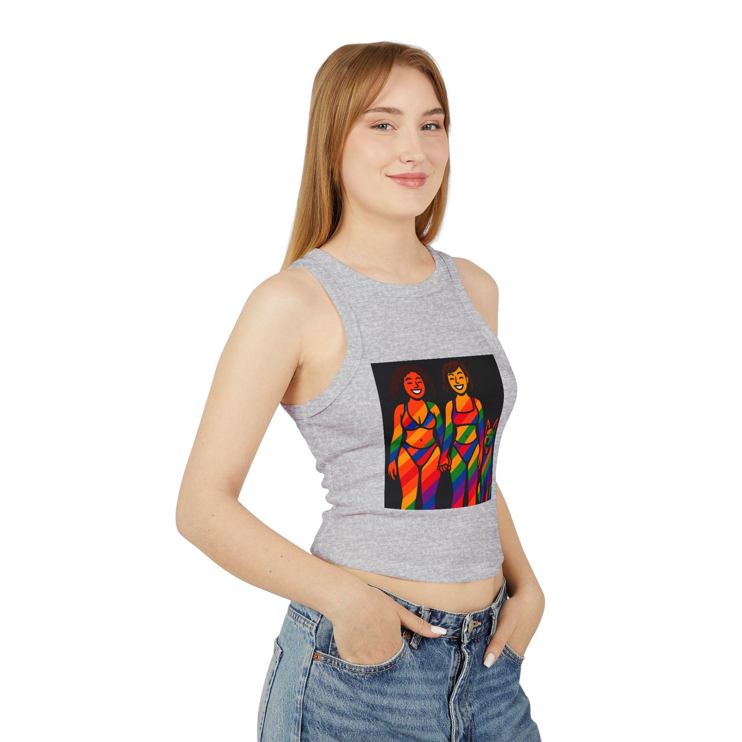 Pride tank top Vibes Women's Racer Tank Top, LGBTQ+ Apparel, Summer Stylish Top, Confidence Boost, Pride Month Fashion, Casual Wear