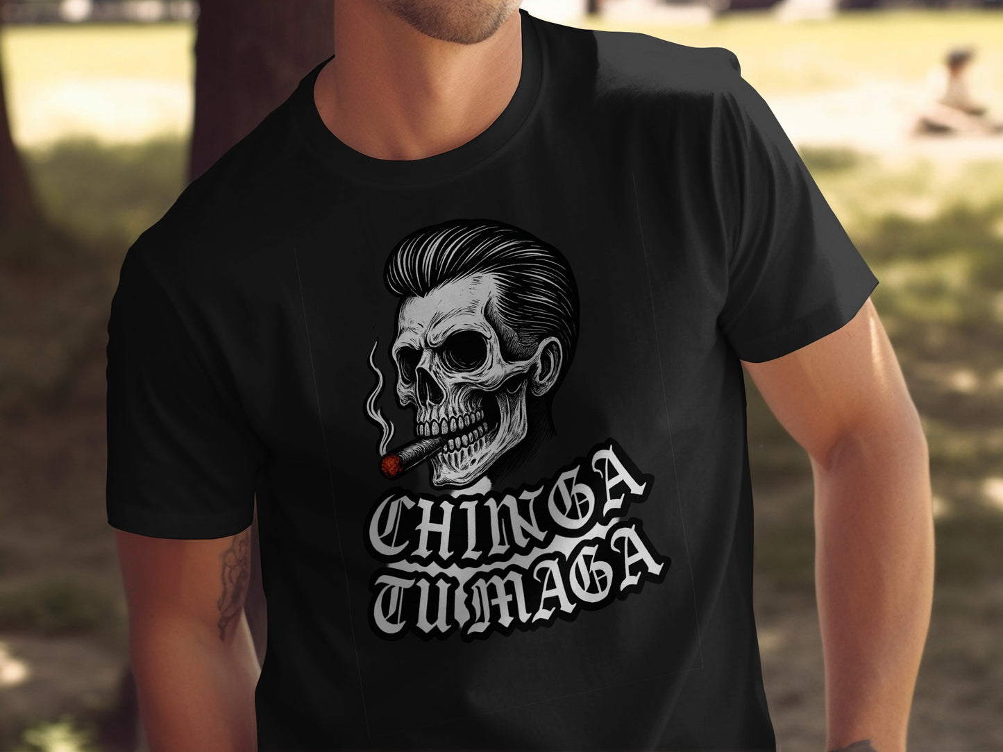 Unique Graphic Skull Design Chinga Tu Maga Shirt product type
